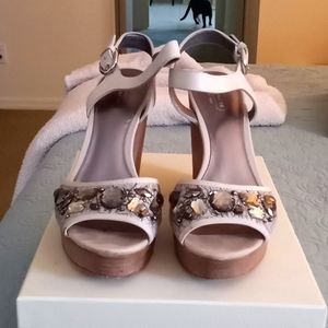 Coach Hanson LRX Canvas leather wedge sandals